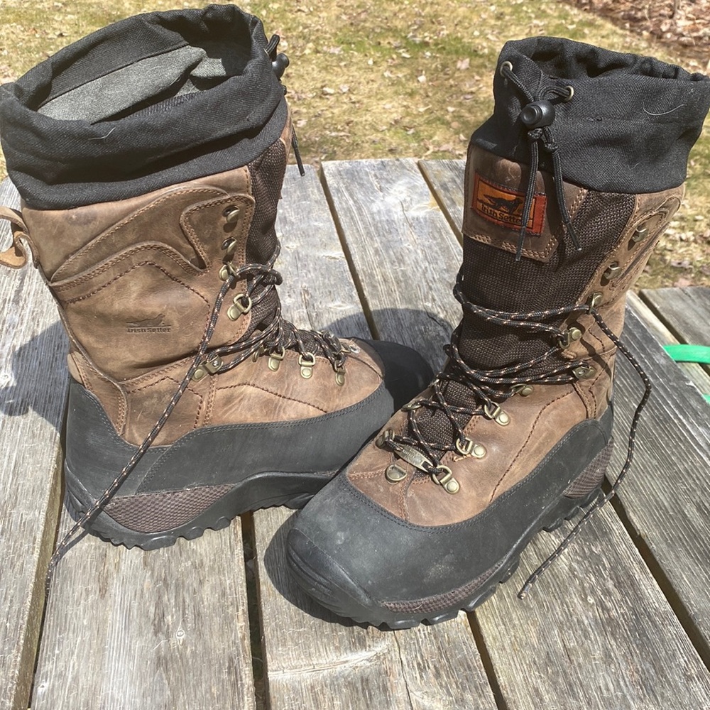 Irish Setter insulated waterproof size 7 mens hunting boots. W 8.5 equivalent.